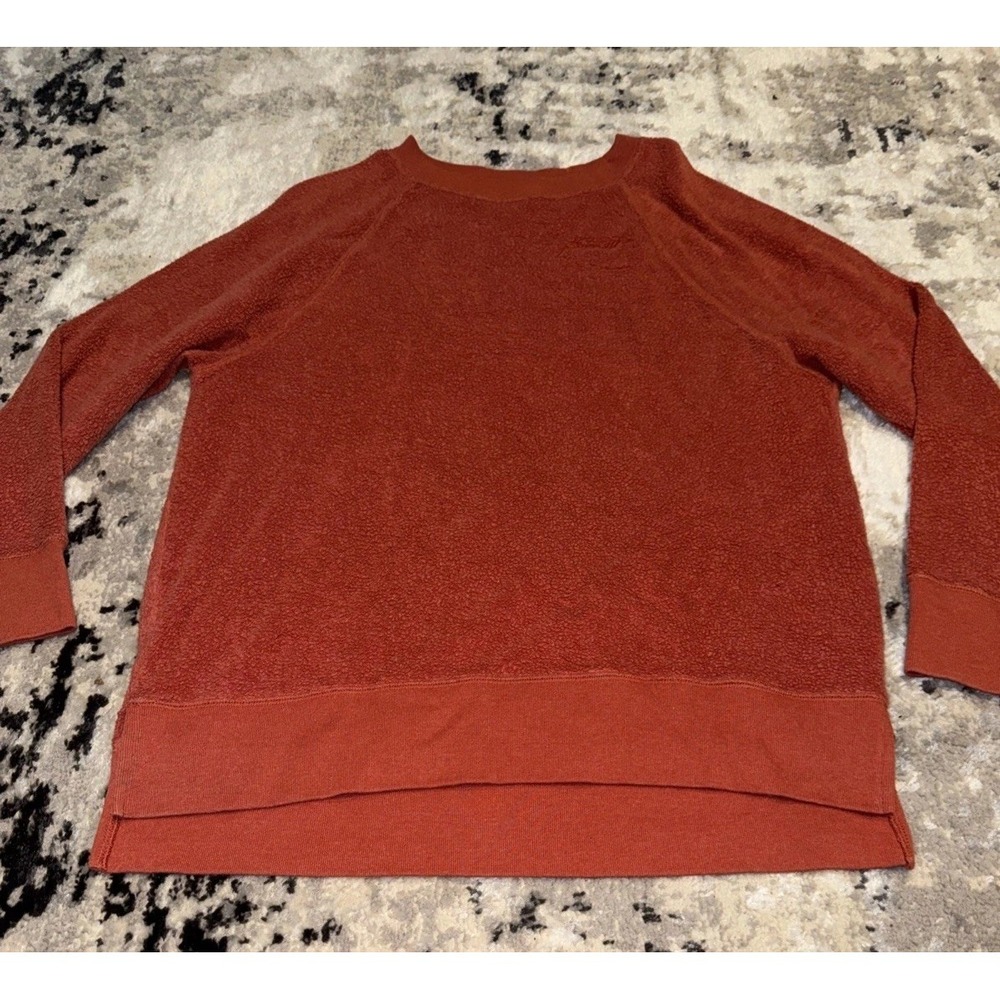 Victoria's Secret PINK Sweatshirt Womens Sz Small Orange Crew Neck Cotton Blend